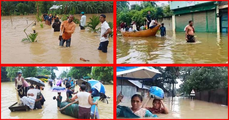 বন্যায় ৬ জেলায় ১৮ লাখ মানুষ ক্ষতিগ্রস্ত, ১ জনের মৃত্যু